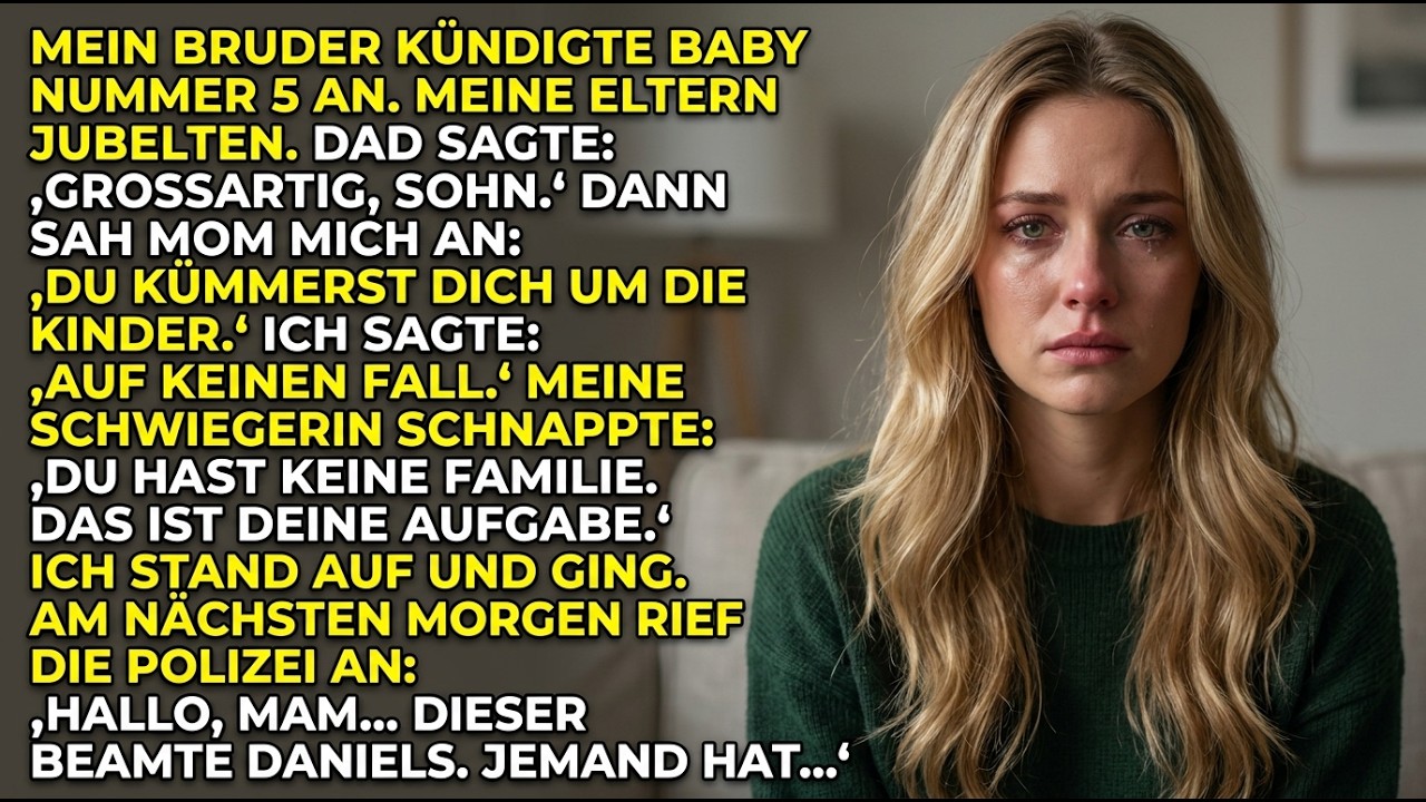 Ich saß am Familientisch, als meine Schwägerin Kloe lächelnd sagte: „Du passt doch sowieso immer auf die Kinder auf – das ist doch dein Training, weil du keine eigene Familie hast.“ Das war der...