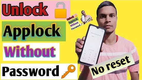 how to unlock applock without password | in realme/oppo/vivo/redmi/Samsung etc | open/remove applock