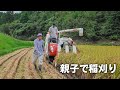 稲刈りだ！親子で頑張ってきました！【田舎暮らし】【山口県vlog】