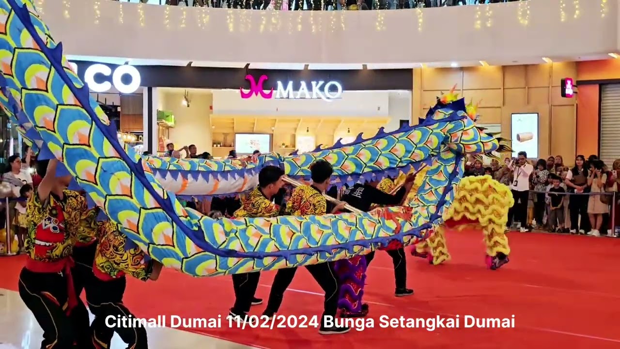Part1 Perayaan Imlek Ke2 Atraksi Barongsai & Dragon Dance dr Hok sing Purnama Di Citimall Dumai Riau