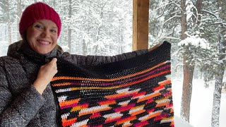 Wind River Blanket for Red Heart Granny Square All In One yarn- tapestry single crochet tutorial