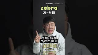 🦓 zebra 영어 발음은 제/브/라 아닙니다! 정확한 영어 발음 1분에 완성!🙂 #shorts