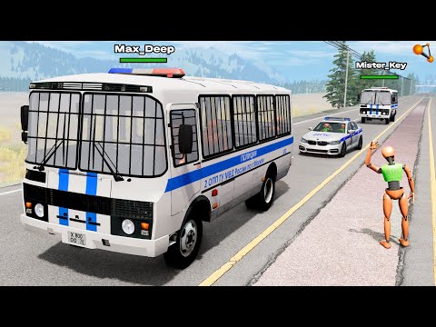 Видео: ПОЛИЦЕЙСКИЙ КОНВОЙ! ПЕРЕВОЗКА ЗАКЛЮЧЕННЫХ В АВТОЗАКЕ | BeamNG.drive