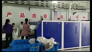 ironer for hotel linen, connected with folder machine