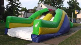 inflatable 2 lane rock climb slide  set up