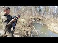 ЛОВЛЯ ЩУКИ В РУЧЬЕ. Рыбалка на малой реке весной. Первая рыбалка 2019.