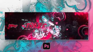 Miku Anime Speedart | Header Design Tutorial - Photoshop