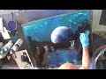 Spray Paint Art- Crystal Falls space painting fantasy nature abstract (HD)(Timelapse)