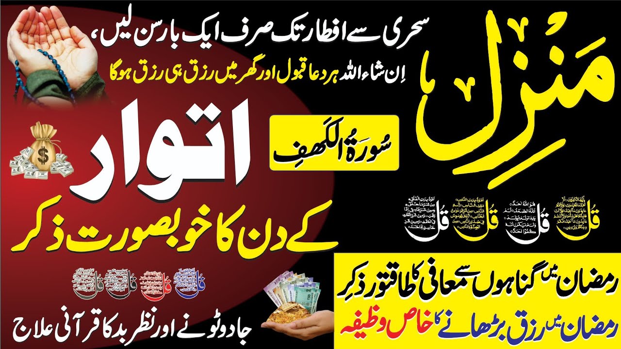 Manzil se Hifazat Ka Wazifa | Nazr e Bad Ka Tod | Ayat ul Kursi 4 Qull Recitation | Rizq Ki Dua