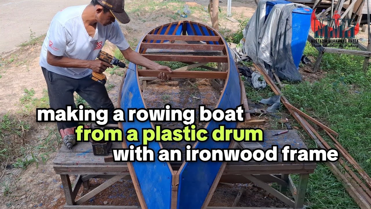 PROSES PEMBUATAN SAMPAN DRUM PLASTIK‼️ RANGKA KAYU BESI/ULIN‼️ Pesanan Bang Umar (Karantika)