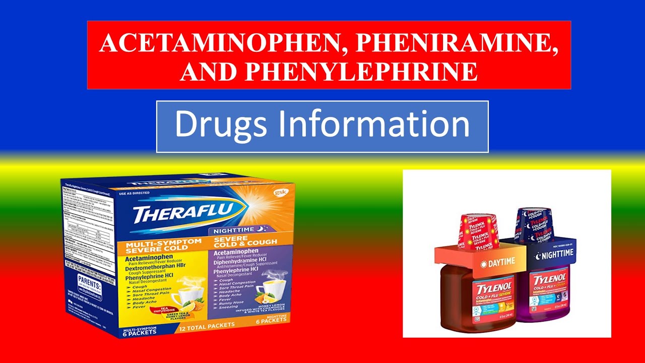 ACETAMINOPHEN, PHENIRAMINE, AND PHENYLEPHRINE - Generic , class, Brande Precaution ,Side Effects