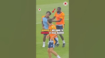 Endrick just got here... and he already knows what it’s like to be defended by Rüdiger😅 #realmadrid