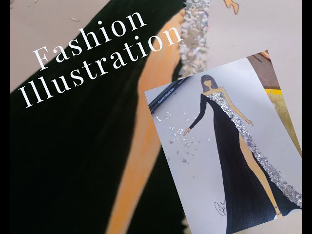 How to draw Fashion illustration dress || Indowestern Fashion Illustration dresses