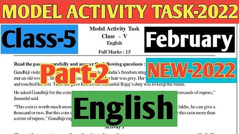 Class-5 English Model Activity Task-2022 Part 2 February@wb study point