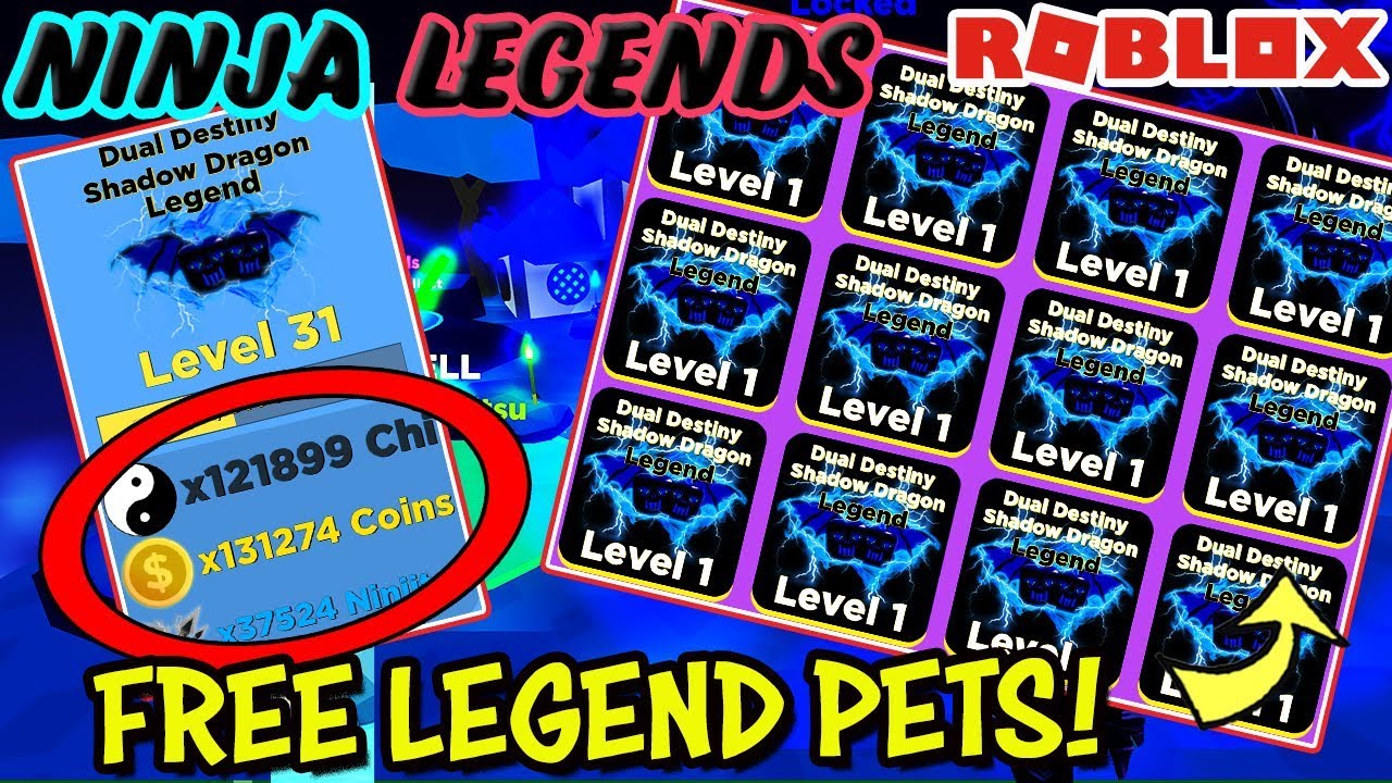 Ninja Legends Legendary Pet Giveaway Dual Destiny Shadow Starlight Eclipse Dragons Roblox Youtube - free update pets ninja legends giveaway roblox