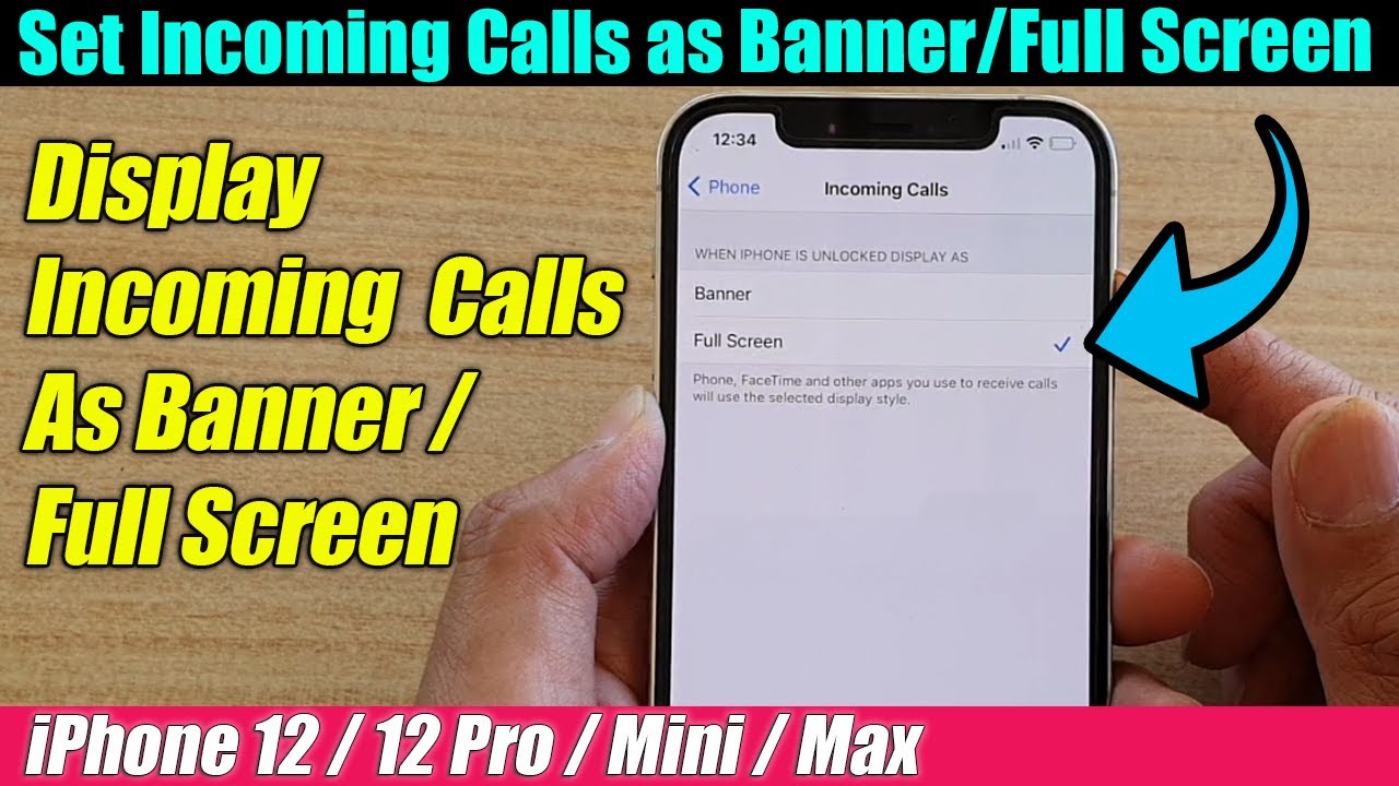iPhone 12/12 Pro: How to Show Incoming Calls As Banner / Full Screen -  YouTube