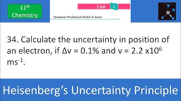 Calculate the uncertainty in position of an electron, if Δv = 0.1% and υ = 2.2 x10^6 ms-1