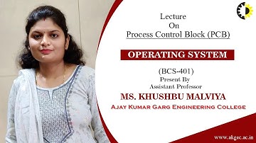 PROCESS CONTROL BLOCK (PCB) | OPERATING SYSTEM | LECTURE 04 BY MS. KHUSHBU MALVIYA | AKGEC