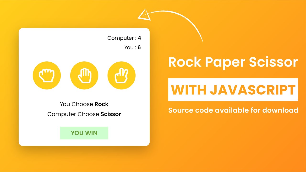 Rock Paper Scissor Game Javascript | Step By Step JS Project