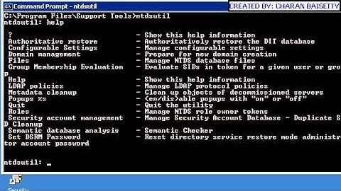 ISUPPORTYOU Video : Resetting DSRM Password using NTDSUTIL