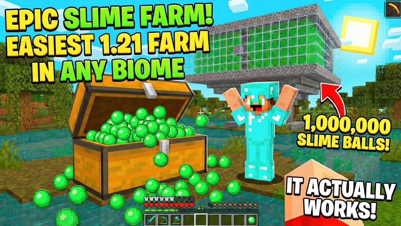 How to make slime farm in Minecraft PE / minecraft mein slime farm ...
