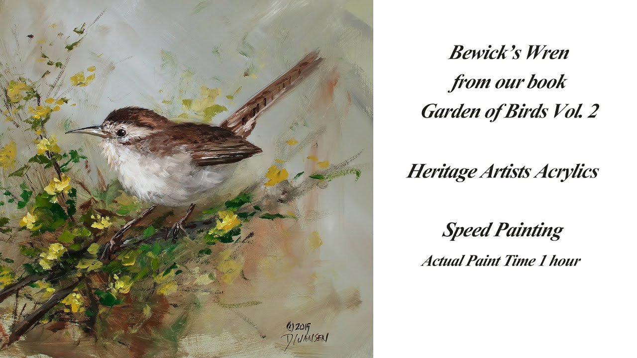Beswick's Wren Speed Painting- Garden of Birds Book - YouTube