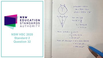 How to answer Q32 of the 2020 HSC Mathematics Standard 2 exam (common content)