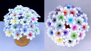 : DIY-Paper flowers Guldasta made with Empty Plastic bottles|Paper ka Guldasta Banane ka Tarika