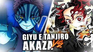 GIYU TOMIOKA E TANJIRO KAMADO VS AKAZA LUA SUPERIOR 3 | COMO ACONTECEU