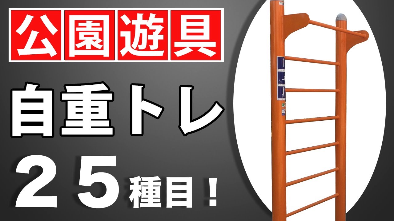 【筋トレ】はしご型健康遊具できるエクササイズ２５種！【自重トレーニング】
