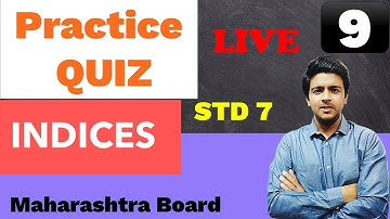 #Indices | Part 9 | Std 7 | Maharashtra Board| Practice #Quiz  | By Brijesh Sharma
