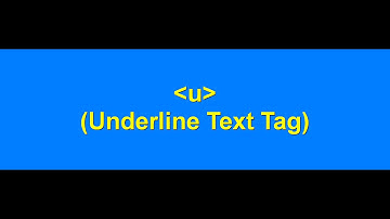 HTML Underline Tag