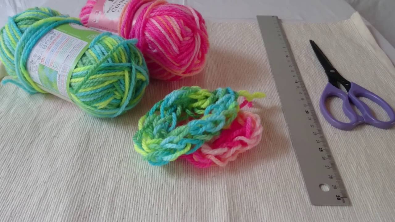 100円ショップの毛糸で作る ゆび編みエコタワシ Youtube