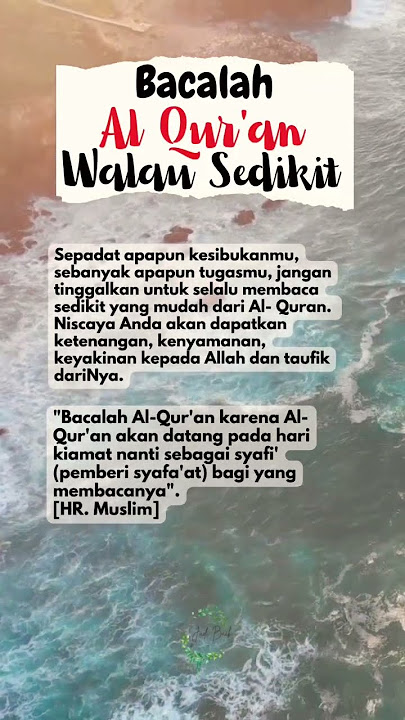 Bacalah Al Quran setiap Hari, Walau Sedikit || #shorts #dakwah