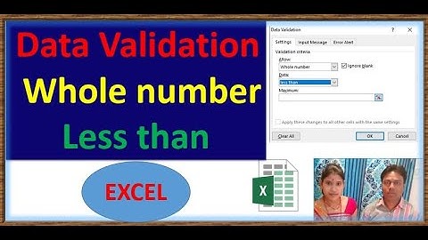 Excel Data Validation: How to Limit Whole Numbers to Values Less Than a Specified Amount