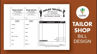 Tailor Shop Bill Book Design in CorelDRAW || Rashid Design Ideas || Cliparts || Vector || Cash Memo