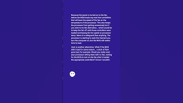 Why do computers often spin up the CPU fan to high speed momentarily when powered on? #shorts