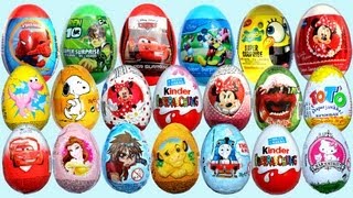 28 Surprise Eggs Kinder Surprise Minnie Mouse Mickey Mouse Cars 2 Disney Pixar