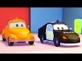 Polis arabası ve Çekici Tom | Araba ve Kamyon inşaat çizgi filmi (çocuklar için) 🚚🚓