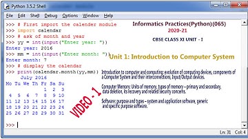 Introduction to computer system | Python |  Informatics practices | class 11 | CBSE | 2020-21