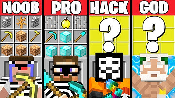Minecraft Battle: PRISON ESCAPE CRAFTING CHALLENGE - NOOB vs PRO vs HACKER vs GOD ~ Animation