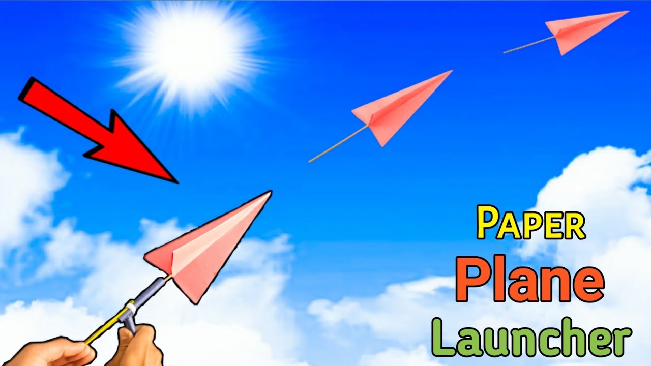 How to make a paper plane launcher easy flying so far paper
