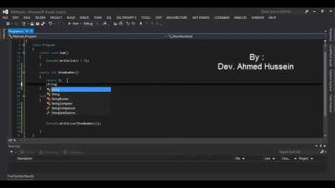 Programming with C#  Void Return Method البرمجة بلغة السي شارب الاوامر الفويد و الريترن