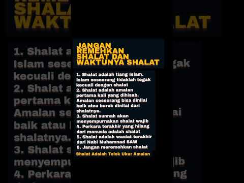 Jangan Remehkan Shalat Dan Waktunya Shalat @yaminhasibuan319 #shorts