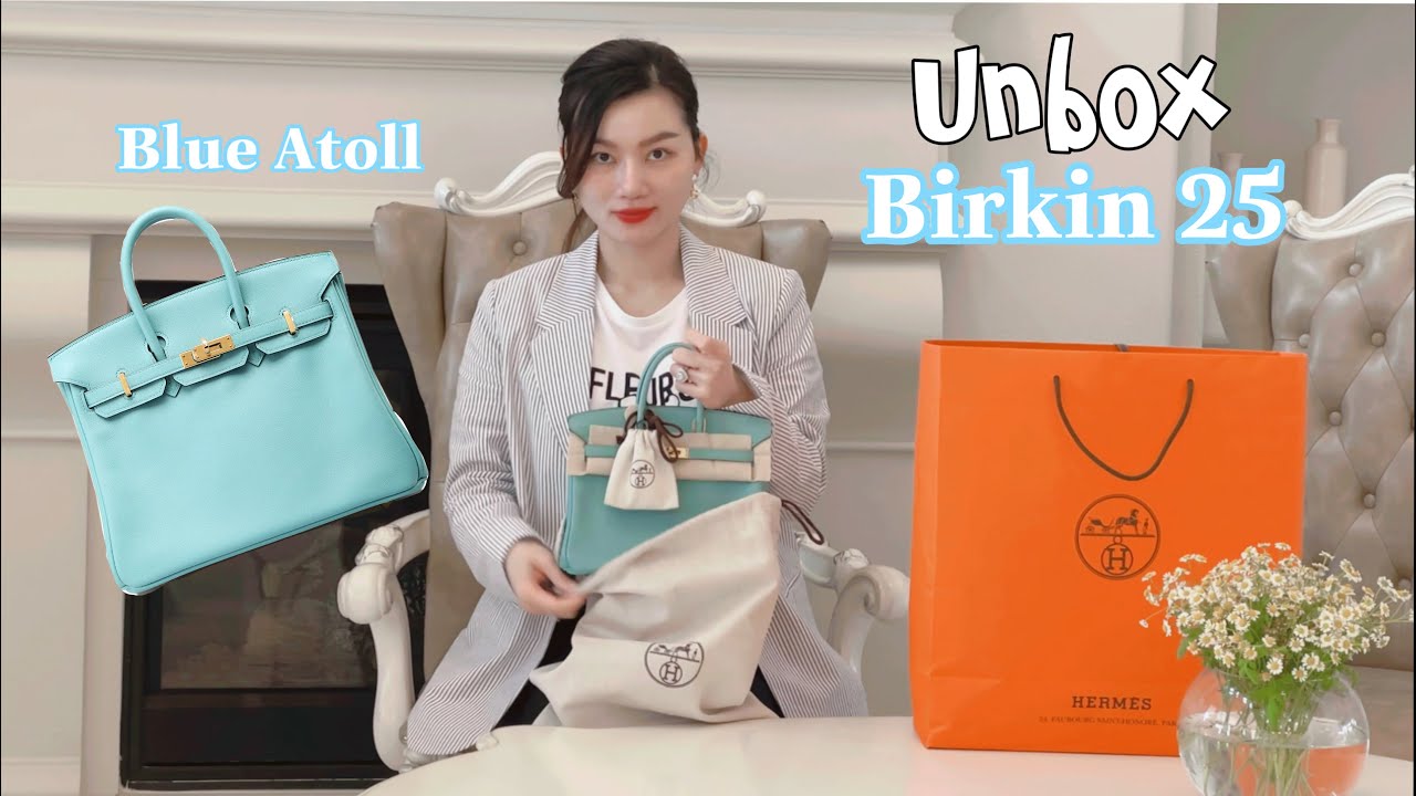 Unbox Birkin 25 Blue Atoll 