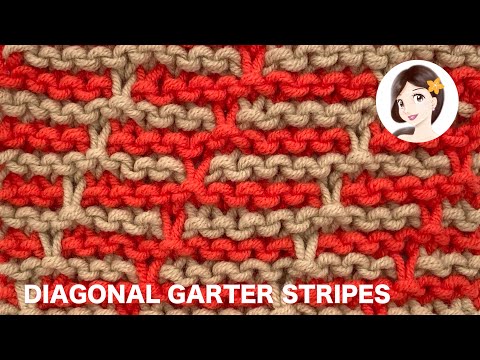 Diagonal Garter Stripes | Knitting Stitch Patterns