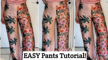 EASY Pants/trousers sewing tutorial ✂️ NO pattern NO Zip Beginner sewing