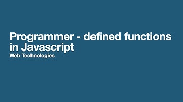 Programmer-defined functions in JavaScript