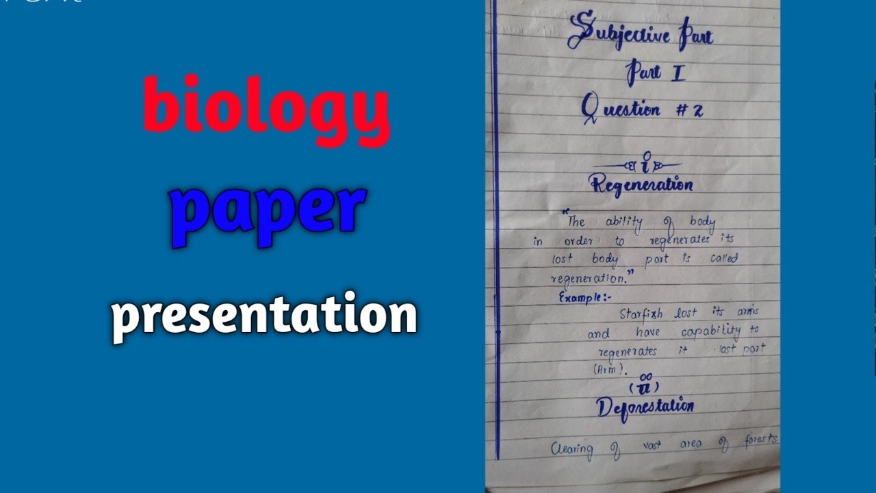 biology paper presentation 9th class