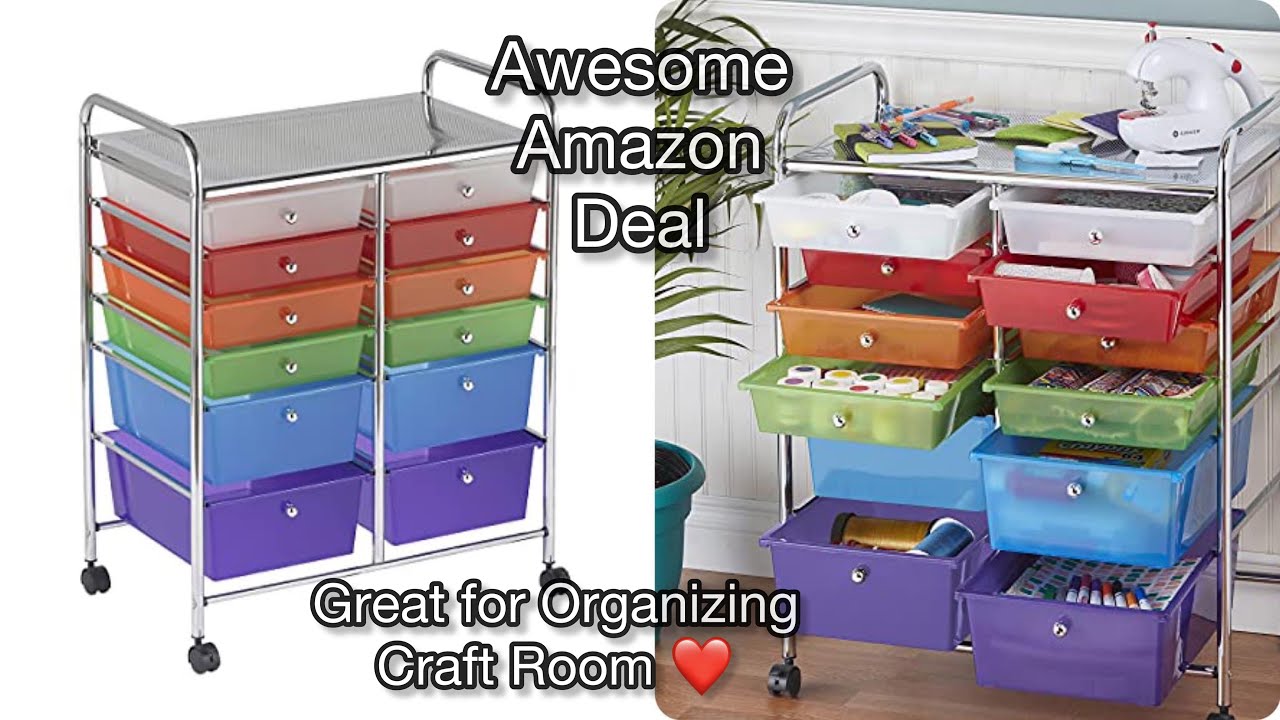 12-Drawer Mobile Organizer, Storage Cart